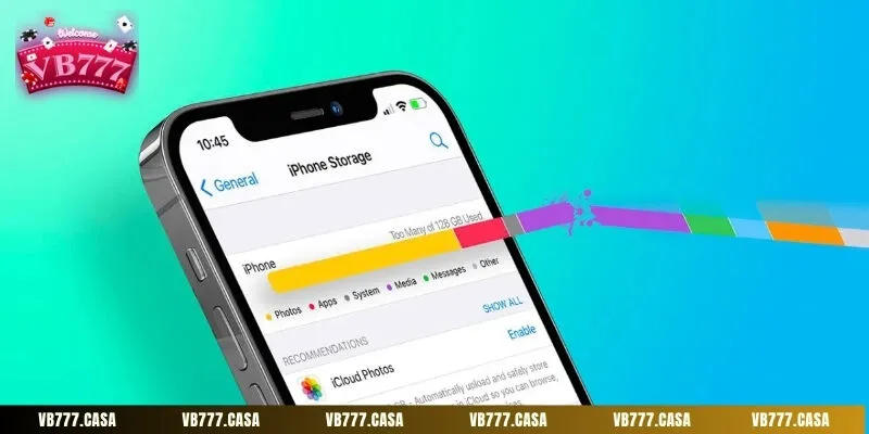 Đảm bảo dung lượng trống trên điện thoại vừa đủ để tải app VB777